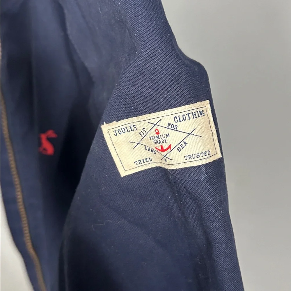 Joules Girls Navy Rain Coat size 8 years old gently used hooded - Picture 6 of 16